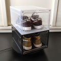 large magnetic transparent stackable shoe box flip AJ shoe rack foldable stackable new shoe box (Shoebox Front Drop). 