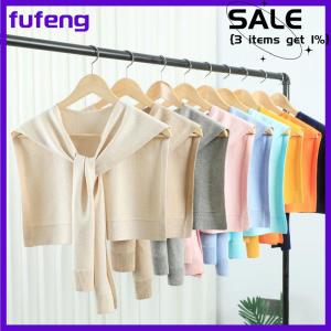 fufeng Hàn Quốc dệt kim khăn choàng máy lạnh phòng nữ áo vai giả cổ áo CAPE thắt nút khăn màu rắn cổ bảo vệ scarve