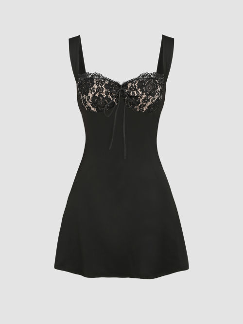 Cider Lace Sweetheart Knotted Mini Dress Lazada PH