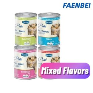 8PCS Faenbei 375g Wet Cat Food High Protein Beef Tuna Salmon Nutritious Cats Easy to Digest