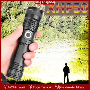 Original Heavyduty IPX6 Waterproof XHP50 Super Bright P50 Flashlight Rechargeable Flash Light Waterproof Heavy Duty With Charger Big Powerful 18650