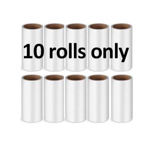 10 Rolls Sticky Lint Roller Remover with Long handle Lint Roller For Clothes Lint Roller Refill Lint Roll Brush For Clothes Pet Hair Removal Adhesive