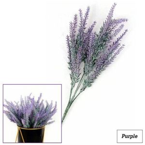 Artificial Flower Simulation Lavender Flocked Wheat Spike Bouquet Desktop Decorative Flowers Outdoor/Indoor Decor
