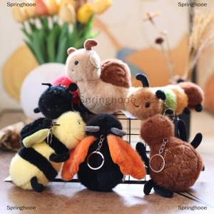 [COD] Springhooe 1ชิ้นพวงกุญแจตุ๊กตาแมลงขนาดเล็กพวงกุญแจตุ๊กตาสร้างสรรค์กระเป๋าตุ๊กตายัดไส้จี้น่ารักหอยทากผึ้งพวงกุญแจของขวัญวันเกิด