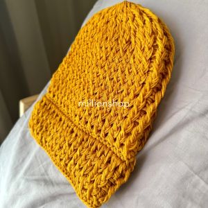 (สีพระ 01) หมวกไหมพรม งานถักมือแท้ สวมใส่เพิ่มความอบอุ่น รุ่นขายดี