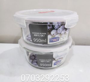 combo 2 hộp thủy tinh chịu nhiệt lock & lock 950ml tròn (LLG861)