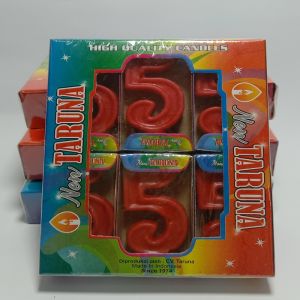 Lilin angka Taruna warna merah/Lilin angka ulang tahun| Per Box isi 12 Pcs