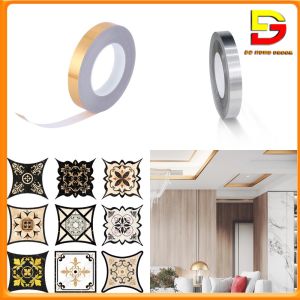 Cuộn chỉ dán viền gạch dài 50m-Đề can dán tường trang trí vách tường gạch ốp lát không thấm nước