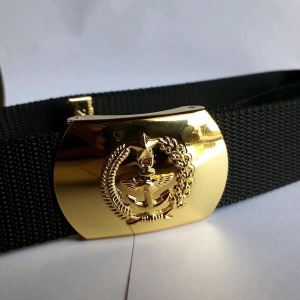 Sabuk PDH TNI Kuningan Emas Jatah Nilon Kanvas Ikat Pinggang KORPRI Polos