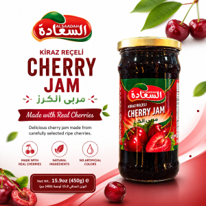 Fruit Jam ALSAADAH/Jem Buahan/Fig Jam/Strawberry/Cherry/450g/Natural/Halal/Premium Quality