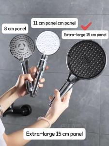 Pressurized Filtered Shower Head 15Cm Extra Large Panel High Water Flow Thickened Abs 3 Modes Rain Shower Head Home Accessories