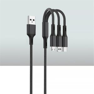 3 In 1 Fast Charging Cord Micro USB Type C Charger Cable Multi Usb Port Multiple Usb Charging Cord Charge Cable for Mobile Phone