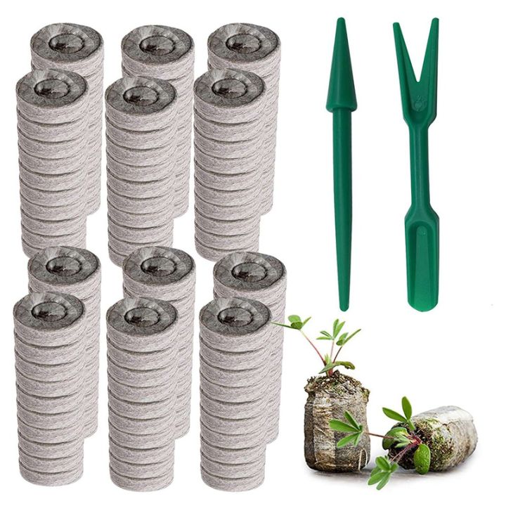 PACETAP 100 Pcs 30mm Peat Pellets Seed Starter Kit - With Tools, Compressed Soil Blocks For Vegetables, Herbs, Flowers