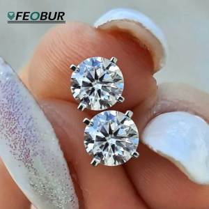 Certified 0.1-5ct Moissanite Stud Earrings for Women Man Party Sparkling 4 Claws Diamond Ear Studs 925 Sterling Silver Jewelry2026