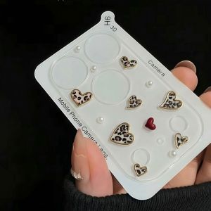 SPDD Diamond 3D Heart Glass Camera Protector Full Cover Clear HD Lens Film Luxuruy Shockproof Camera Lens Cover for iPhone 17 Pro Max 17Pro