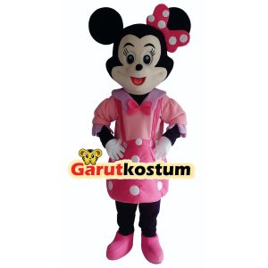 Kostum maskot badut  minnie mouse pink setelan dewasa lucu karnaval