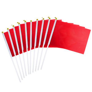 10Pcs 10x21Cm Colorful Hand Cranked Flag Hand Cranked Flag With Pole 8#Command Flaghand Cranked Flag