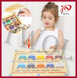 TWOL 1pcs Early Education Toy Magnetic Color Sorting Board and Number Maze Magnetic toy Learning Counting Toddler Puzzle Board