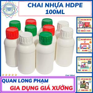 Chai  Nhựa HDPE 100ml ❤️ Giá Sỉ Tận Xưởng ❤️ Combo Chai Loại Dày Bền Nhựa HDPE 100ml - Nắp Trắng + Seal Chống Tràn Khò Nhiệt [FREESHIPMAX]