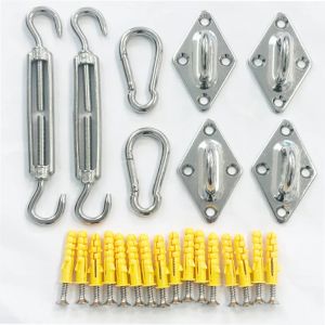 FZIPUA Stainless Steel Sun Shade Sail Install Attachment Set Heavy Duty Turnbuckle Camping Tent Hardware Kit Home Garden Shade Canopy Fixing Hardware Hook for Home Garden