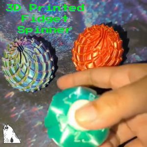 3D Printed Fidget Spinner Ball Press To Spin - Magnetic Stress Ball Toy For Anxiety And Focus
