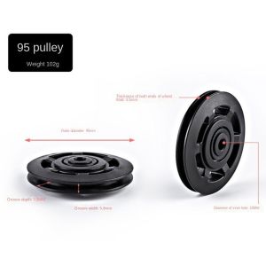 FELIZ Cable Machine Part Pulley Wheel Black Fitness Equipment Parts Nylon Pulley Durable Light Weight Nylon Bearing