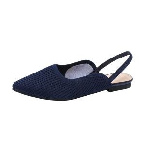 Women Pointed Toe Black Flat Shoes Braided Laced-Up New Style Korean Version Flat Womens Shoes Elegant Portable Shoes Anti-Sli