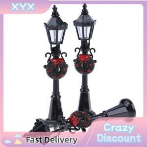 【BUY 1 TAKE 1】 1/12 Dollhouse Miniature Christmas Park Street Lamp Doll Streetlight Decor Toy