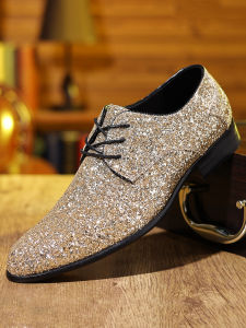 GRAZIA Fashion Italian handmade rhinestone leather shoes mens casual leather hair stylist bean shoes fashion