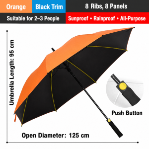 Large Automatic Umbrella 24 Ribs Double Layer Windproof Anti-UV Sunscreen Long Handle Rain Umbrella