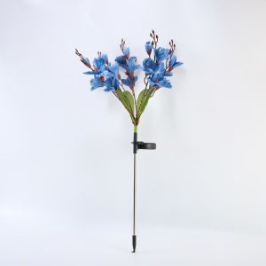 DJDK Solar Powered Solar Powered LED Garden Lights Waterproof LED Lights Outdoor Garden Decorative Light Floral Decor Phalaenopsis Floral Design Solar Garden Decor Garden