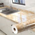 INNEWIN Self-adhesive Peel and Stick Backsplash Waterproof Marble Pattern Wallpaper Advanced Heat-resisting Wall Tile for Kitchen Bathroom. 
