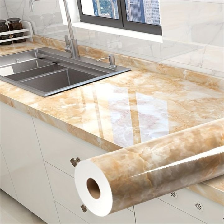 INNEWIN%20Self-adhesive%20Peel%20and%20Stick%20Backsplash%20Waterproof%20Marble%20Pattern%20Wallpaper%20Advanced%20Heat-resisting%20Wall%20Tile%20for%20Kitchen%20Bathroom%20-%20Image%204