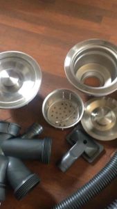 Bộ Xả Thoát Nước Chậu Rửa Bát 2 Hố dành cho chậu 2 hố ( bầu xả có ren 48mm/ ống sun phi 34mm)