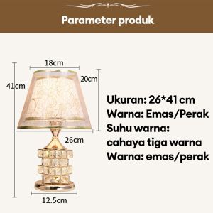 Crystal Desk Lampu Tidur Aesthetic Lampu Meja Tidur Mewah Kristal Modern Lampu Meja Kristal Dekorasi