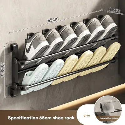 kệ giày dép treo tường gấp gọn dán tường không khoan lỗ chịu lực chống trượt tiết kiệm diện tích nhà trọ ký túc xá