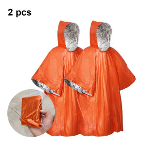 【5-in-1】Emergency Raincoat Cloak Outdoor Portable Raincoat Aluminum Film Thermal Multifunctional Climbing Camping Raincoat