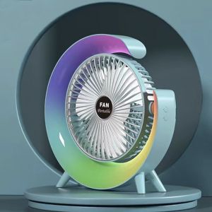 Kipas Angin Meja-Kipas Angin Portable Serbaguna-New Colorful Dekstop Fan-Lampu Warna Warni