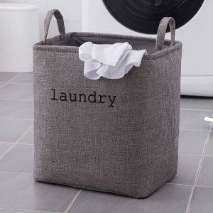Foldable Laundry Basket Thick Cotton Linen Self-Standing Basket Storage Basket Cloth Basket Home Organizer