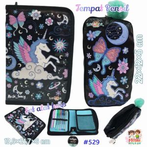 Midi Zip Kit Stationary Gift Set Motif Unicorn / Pencil Case Set Unicorn / Set Alat Tulis Anak Perempuan / Alat Tulis Set Anak Girl