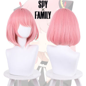 Anime Anya Forger Cosplay Wig Two-Dimensional Pink Fluffy Short Hair Heat Resistant Synthetic Hair Hallowen Performance Props