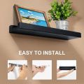 Emfogo Floating Shelves Wall Mounted, 16.9x4.3 inci Farmhouse Wood Wall Shelf Ledge Floating Shelf Set 3 untuk Entryway, bilik tidur, dapur, bilik mandi (Rustic Brown). 