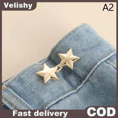 Velishy 1 cái kẹp có thể điều chỉnh cho quần quần kẹp quần ghim nút có thể thu vào nút lỏng cho thắt lưng cho quần jean phù hợp hoàn hảo giảm eo