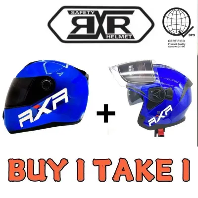 【Buy 1 Take 1】Full Face Helmet and Half FaceHelmet RXR Helemt Couple Helmets 2pcs