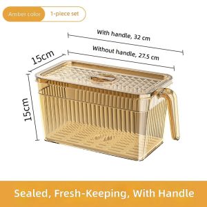 RA Food Grade Plastic Fridge Storage Box Vegetable Organizer Container for Kitchen Freezer AR