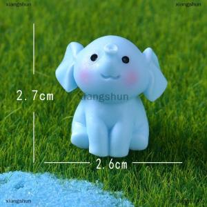 [COD] xiangshun Phim hoạt hình dễ thương màu xanh voi vi cảnh quan Máy tính để bàn trang trí đồ trang trí mini voi tự làm Tiện Ích Nhà bức tượng nhỏ