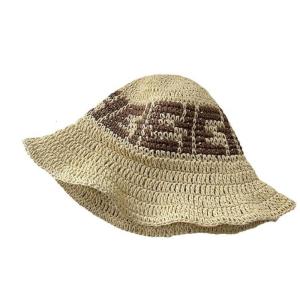 Embroidery Accent Foldable Fisherman Hat Breathable Foldable Crochet Straw Wide Brimmed Sun Hat For Travel Beach Party Outdoor