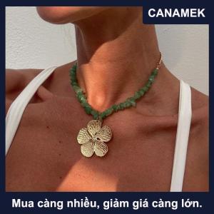【CANAMEK】 Boho không thường xuyên đá tự nhiên Vòng cổ cho phụ nữ tinh tế kim loại hoa xương đòn chuỗi bãi biển Đảng trang sức phụ kiện Quà Tặng