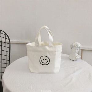Perfect Life Smiley Face  Simple Canvas Bag Shoulder Bags Handbag