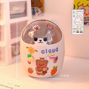 Thùng rác ống cắm hộp đựng đa năng để bàn có nắp mini